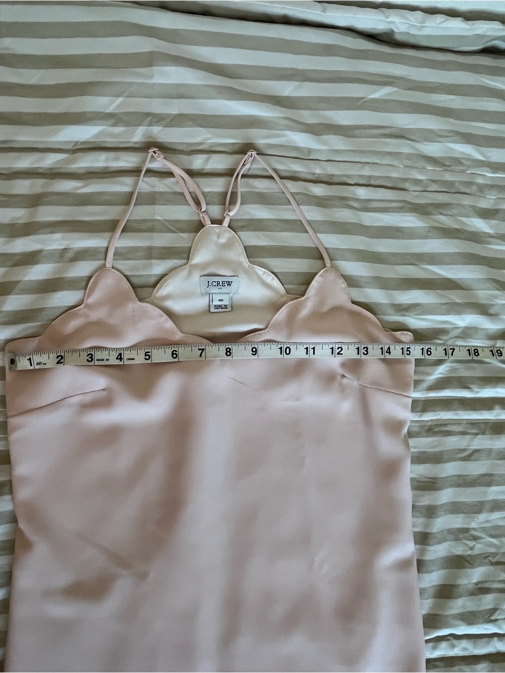 🌸 J.Crew Light Blush Scallop Neck Cami | Size 00 - Picture 4 of 9
